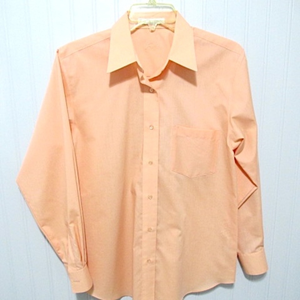 Foxcroft Wrinkle-Free Dress Shirt, Peach, Size 6